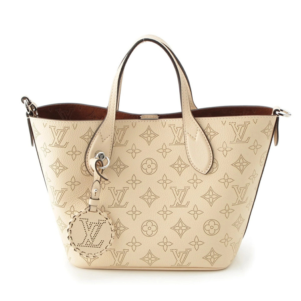 Louis Vuitton Leather Mahina Blossom Tote Handbag Cream Ivory White